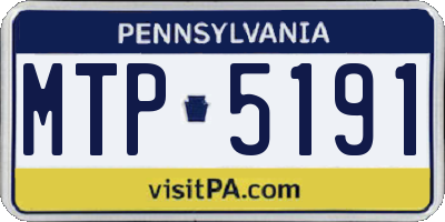 PA license plate MTP5191