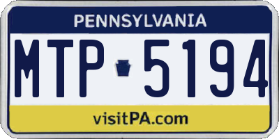PA license plate MTP5194