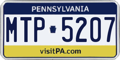 PA license plate MTP5207