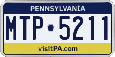 PA license plate MTP5211