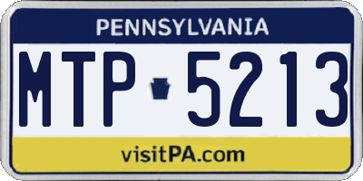 PA license plate MTP5213