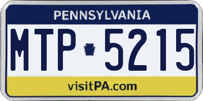 PA license plate MTP5215