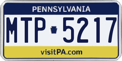 PA license plate MTP5217