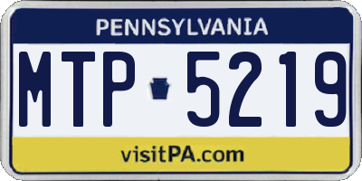 PA license plate MTP5219