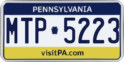 PA license plate MTP5223