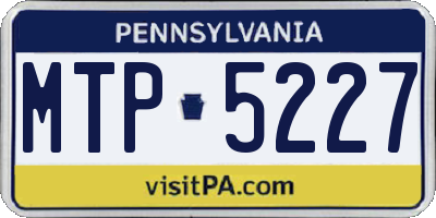 PA license plate MTP5227