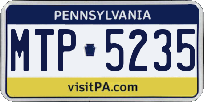 PA license plate MTP5235