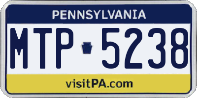 PA license plate MTP5238