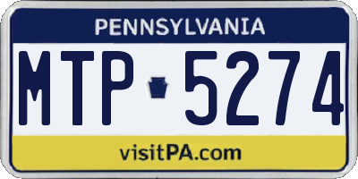 PA license plate MTP5274