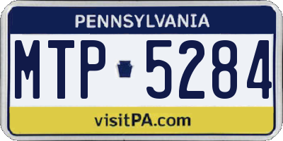 PA license plate MTP5284