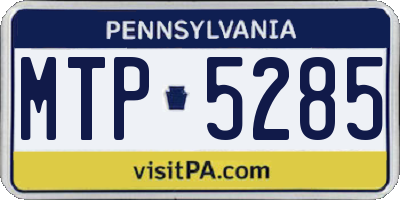 PA license plate MTP5285