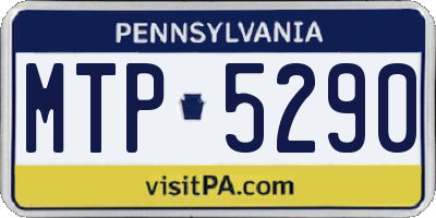 PA license plate MTP5290
