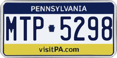 PA license plate MTP5298