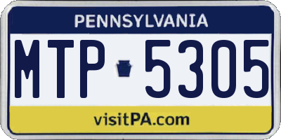 PA license plate MTP5305