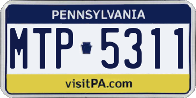 PA license plate MTP5311