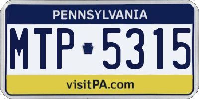 PA license plate MTP5315