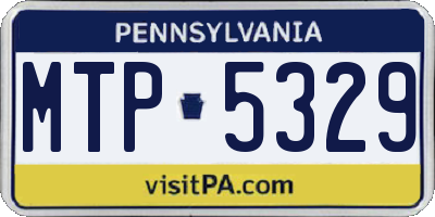 PA license plate MTP5329