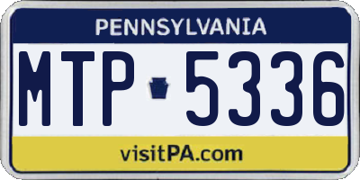 PA license plate MTP5336