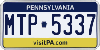 PA license plate MTP5337