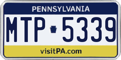 PA license plate MTP5339