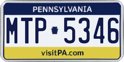 PA license plate MTP5346