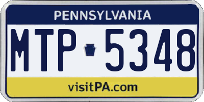 PA license plate MTP5348