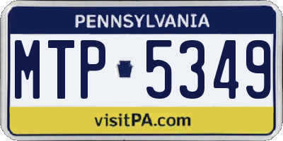 PA license plate MTP5349