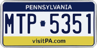 PA license plate MTP5351