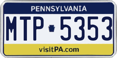 PA license plate MTP5353