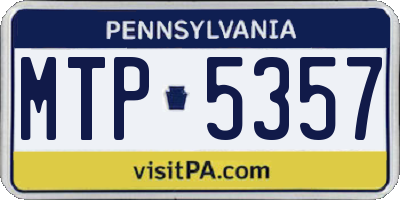 PA license plate MTP5357