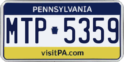 PA license plate MTP5359