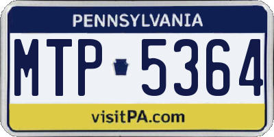 PA license plate MTP5364