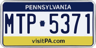 PA license plate MTP5371