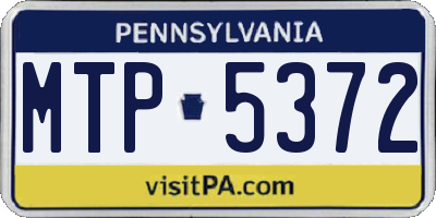 PA license plate MTP5372
