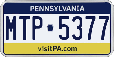 PA license plate MTP5377