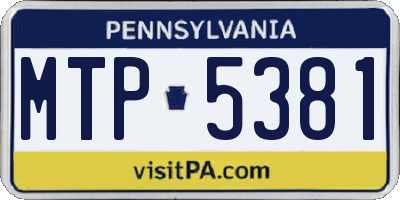 PA license plate MTP5381
