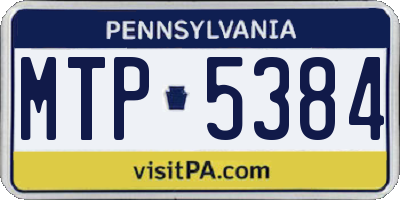 PA license plate MTP5384