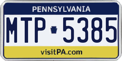 PA license plate MTP5385
