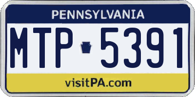 PA license plate MTP5391
