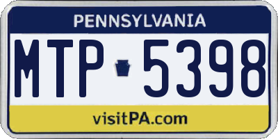 PA license plate MTP5398