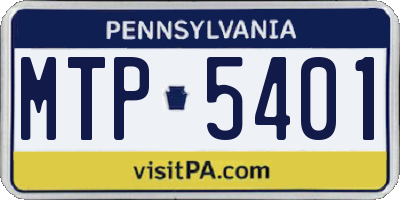 PA license plate MTP5401