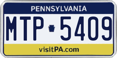 PA license plate MTP5409