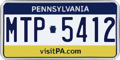 PA license plate MTP5412