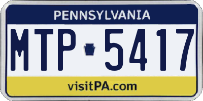 PA license plate MTP5417