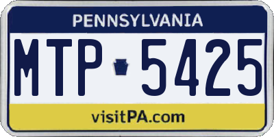 PA license plate MTP5425