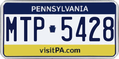 PA license plate MTP5428