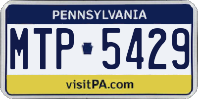 PA license plate MTP5429