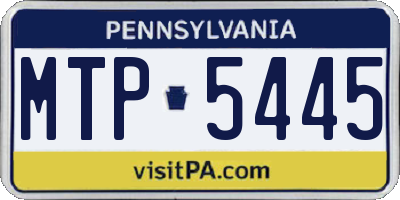 PA license plate MTP5445