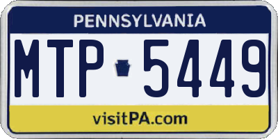 PA license plate MTP5449