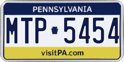 PA license plate MTP5454